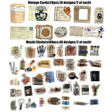 260PCS Vintage Journaling Scrapbooking Supplies Scrapbook Sticker Paper Ephemera Pack for Bullet Junk Journal Planners Collage Craft Notebooks Album (Pen Ink and Letter) Esweny