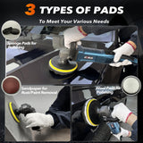 GEVEELIFE Buffer Polisher, 6 Inch/7 Inch 1600W Rotary Car Buffer Polisher Waxer, 7 Variable Speed 1000-3500 RPM, Detachable Handle for Car, Boat Sanding, Polishing, Waxing GEVEELIFE