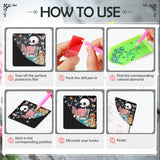 INCOK Skull Diamond Art Bookmarks - 6 Pcs DIY Diamond Painting Corner Bookmarks Kits Double Side Art Craft Supplies Birthday The Day of Dead Gift for Adults Beginners Book Lovers Skull Lovers Mexicans INCOK