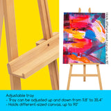 MEEDEN Large Adjustable Wooden Easel, Art Easel Stand for Painting Canvas, Holds Canvas up to 90", Beech Wood Floor Easel for Adults, Heavy Duty Artist Display Easel Holds 33 lbs for Drawing, Signs MEEDEN