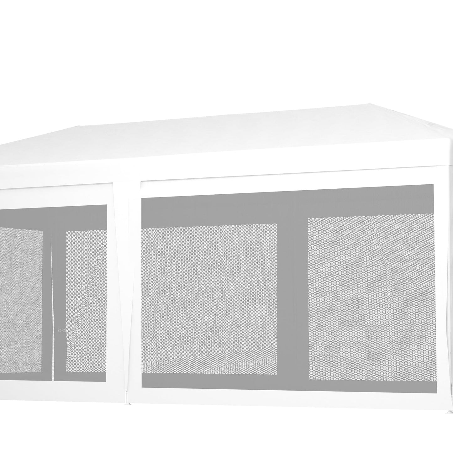 Outsunny 10' x 20' Canopy Tent Gazebo with 4 Removable Mesh Side Walls for Events & Weddings, White