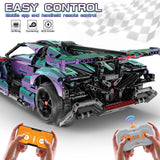 BTEC Super Cars Building Kits for Adults 1:10 Scale MOC RC Technique Car Block Remote Control Model Kits for Men Teen Adult Collectible Model Race Engineering Toy Set 2036 PCS BTEC