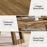 Tribesigns 63 Inches Wood Executive Desk, Large Home Office Computer Desk with Double Pedestal, Industrial Study Writing Table, Business Workstation for PC Laptop, Rustic Brown Tribesigns