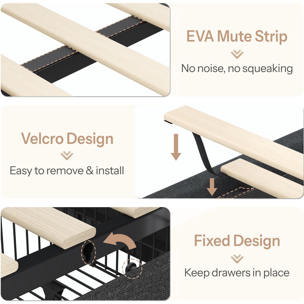 ChicZhiNest Queen Bed Frame with 2 Storage Drawers & Large Footboard Cabinet, LED Lights & USB Charging Station, Linen Upholstered Platform Bed with Headboard, No Box Spring Needed, Dark Grey ChicZhiNest