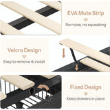 ChicZhiNest Queen Bed Frame with 2 Storage Drawers & Large Footboard Cabinet, LED Lights & USB Charging Station, Linen Upholstered Platform Bed with Headboard, No Box Spring Needed, Dark Grey ChicZhiNest