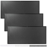 Daanxw Peg Board, 3 Pack 16-Inch X 36-Inch Heavy Duty Steel Pegboard,Heavy Duty Black Pegboard for Walls, Garage, Workbench, Craft Room Tool Organization, Metal Pegboard Panels(Black) Daanxw