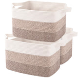 OIAHOMY Storage Basket, Woven Baskets for Storage, Cotton Rope Basket for toys,Towel Baskets for Bathroom - Pack of 3, Gradient Yellow OIAHOMY