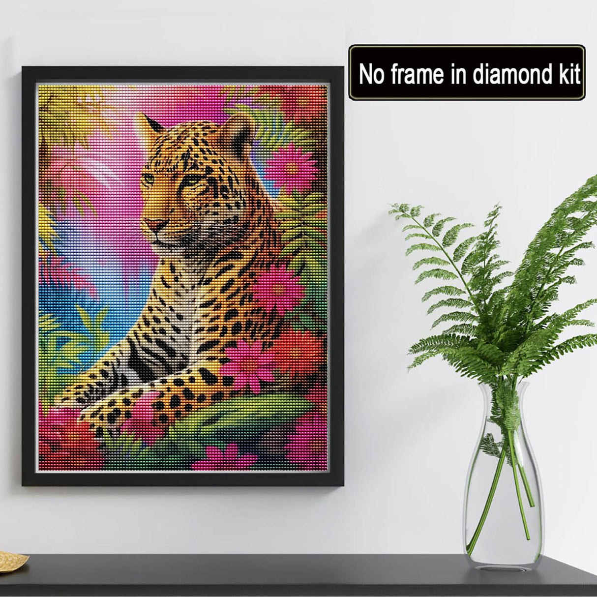 Reofrey DIY Diamond Art Painting Kits for Adults Leopard, Diamond Art Animal Full Drill Round Rhinestone Diamond Art Painting Accessories, Cross Stitch Embroidery for Crafts (30x40 cm/ 12x16 inch) Reofrey