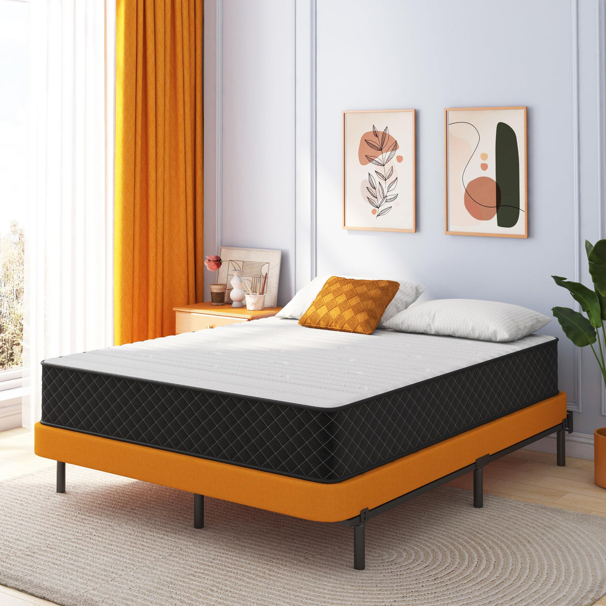 Swbvs Double Mattress, 10 Inch Hybrid Memory Foam Full Size Mattress, Full Bed Mattres in a Box Pressure Relief & Firm Mattresses,Double Size Matress Swbvs