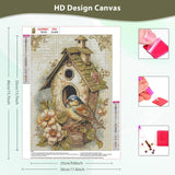 DOMROM Diamond Painting Kits for Adults, Bird and House Diamond Art Kits, 5D Bird Diamond Painting, DIY Round Full Drill Diamond Painting Gem Arts and Crafts for Home Decor 12x16 inch DOMROM