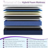 Twin Mattresses, 12 Inch Hybrid Twin Mattress in a Box, Memory Foam and Individual Pocket Spring Breathable Comfort for Sleep Supportive and Pressure Relief, CertiPUR-US, 39"*75"*12" Slumber Castle