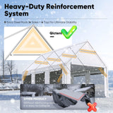 Quictent Heavy Duty 12x20 ft Carport Tent with Ultra-High Peak & Ventilation Windows, Waterproof Outdoor Canopy Shelter for Events, Storage, Parking & Wedding - White Quictent