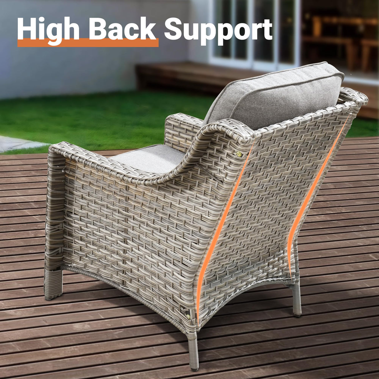 ovios 8 Piece Outdoor Patio Furniture with Cozy Comfortable Swivel Chair,Rattan Wicker Coversation Couch Set with 3 Seater Sofa,Sectional Set for Outside Patio Balcony Backyard Pool,Dark Grey ovios