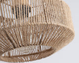 Hchunqjor Coastal Woven Pendant Light Fixture One-Light Adjustable Natural Hemp Rope Cage Pendant Lighting for Kitchen Island Sink Farmhouse Dining Room Hchunqjor