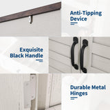 Garvee Kitchen Pantry, 72" Farmhouse Coffee Bar Table with Storage Drawers & Glass Doors, Stand Cabinet for Kitchen, Dining Room Garvee