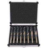 EFFICERE 8-Piece Premium 1/2” Reduced Shank Silver and Deming Large Drill Bit Set in Aluminum Carry Case, M2 High Speed Steel, 135-Degree Split Point | SAE Inch Size 9/16” - 1” by 1/16th Increment EFFICERE