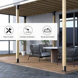 Wilkblck 4×4" Post Base 4PCS Stainless Steel Brackets Woodworks Pergola Kit Deck Post Base Railing Flange Anchor Wood Stand Kit Bolt Down Bracket Kit for 4x4 Lumber Wilkblck
