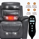 cinkehome Dual Motor Lift Recliner with Heat and Massage for Elderly, Small Power Lift Chairs with Remote Control & Lumbar Support, Infinite Position Lifting Recliner for Living Room, Dark Grey cinkehome