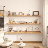 Fun Memories 55 Inch Fireplace Mantel Shelf, Wood Floating Shelves Wall Mounted, Wall Shelves with Invisible Bracket for Living Room Bathroom Bedroom Kitchen, Set of 1 (Natural, 55"x 8") Fun Memories