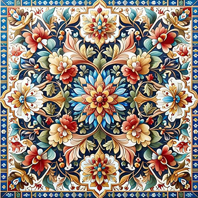 Auremi 5D Mandala Diamond Painting Kits, Flower Diamond Art Painting Kits for Adults DIY Full Drill Diamond Dots Crystal Craft Kits for Home Wall Decor Gifts 11.8x11.8 inch