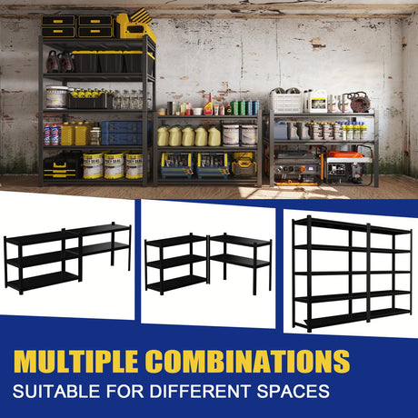 Avanroolux 2500LBS Garage Shelving Units and Storage, Heavy Duty Shelf Rack, 5 Tier Shelves for Garage Storage, Metal Adjustable Shelf for Basement, Warehouse and Supermarket Avanroolux