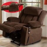 Neioml Four Motor Zero-Gravity Large-Wide Power Lift Chairs Recliners for Elderly, Infinite Position, 180° Lay Flat Lift Chair Big and Tall, Heat & Massage (Plush Flannel, Dark Brown) Neioml