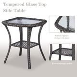 Belord 5 Pieces Patio Furniture Sets Wicker Outdoor Furniture, Rattan Patio Swivel Glider Chairs with 2 Ottoman and Glass Side Table Belord