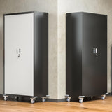 Waqiv 71''H Lockable Metal Garage Storage Cabinet on Wheels, Rolling Metal Storage Cabinet with 4 Adjustable Shelves, Rolling Tool Cabinet for Garage, Basement, Warehouse, Assembly Required Waqiv