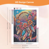 DOMROM Dream Catcher Diamond Painting Kits for Adults,Dream Catcher Full Drill Diamond Dots Painting for Beginners,Round 5D Paint with Diamonds Pictures Gem Art Painting Kits DIY Craft Kit 12x16inch DOMROM