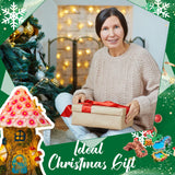 Poen 8'' Solar Light up Fairy House Garden 6-8 Fairy Figures Garden Accessories Kit Animals Doll House Decor Outdoor Micro Landscape Ornaments(Pink) Poen