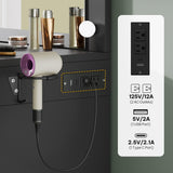 DWVO Vanity Desk with Mirror, Large Makeup Table with Power Outlets, 11 LED Bulbs, 3 Adjustable Light Modes, 4 Drawers and Built-in Shelves, Hollywood Dressing Vanity Desk Set for Bedroom, Black DWVO