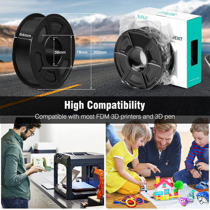 SUNLU 8 Packs ASA Filament 1.75mm, UV Rain Heat Resistant 3D Printer Filament, Great for Outdoor, 1.84kg in Total, 0.23kg per Spool, 8 Packs, 8 Colors, Black+White+Grey+Blue+Green+Red+Orange+ - WoodArtSupply