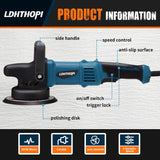 LDHTHOPI Dual Action Polisher, 980W 5/6 Inch Random Orbital Buffer Polisher for Car Detailing, 2800-5800RMP, 6 Variable Speed Buffer Polisher with 8 Detachable Pads LDHTHOPI