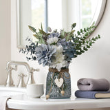 Leftover Fake Flowers in Vase,Faux Flowers in Vase,Table Centerpieces for Dining Room,Flower Centerpieces for Tables,Artificial Flowers,Kitchen Decor,Coffee Table Decor Leftover