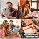 Jumaple Personalized Magnetic Leather Bookmark Custom Engraved Name Initials Text Vintage Magnetic Bookmarks Clip Customized Gifts for Readers Classmates Kids Book Lovers Jumaple