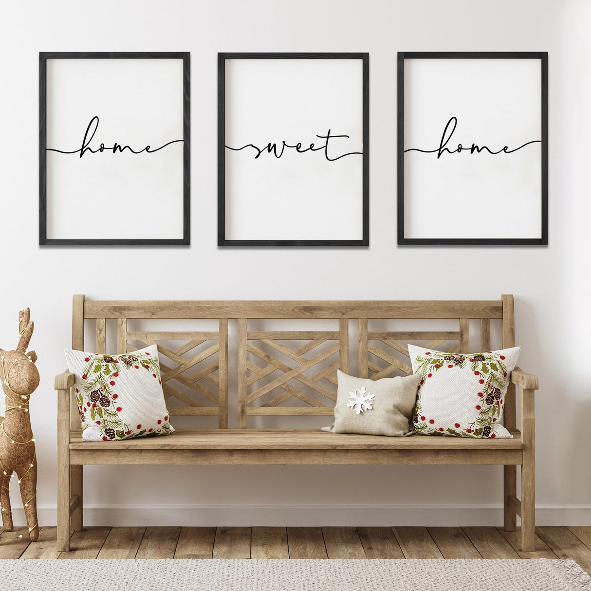Heiple Set of 3 Framed Farmhouse Home Sweet Home Sign 11’’x14’’ Above Bed Wall Decor for Bedroom Decor and Living Room Wall Art Wood Signs (Black, 11''x14) Heiple