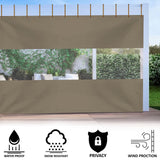 Covers & all Outdoor Clear Panel Curtain, 12 oz Vinyl Outdor Curtains for Patio, Waterproof & Weather Resistant Tarp with Brass Grommets for Pergola, Porch, Gazebos, Balcony (7' H x 12' W Feet, Beige) Covers & All