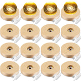 Honoson 16 Pcs Wooden LED Display Base LED Light Base Lighted Base for Crystal Art Wood Display Lighted Base for Glass Art for Display 3D Crystal Glass Resin Art Warm Light Honoson