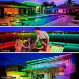AILBTON 100ft Outdoor LED Strip Lights Waterproof,IP68 Outside Led Light Strips Waterproof with Bluetooth App Remote Control,Music Sync RGB Exterior Led Rope Lights,for Balcony,Deck,Roof,Garden,Pool AILBTON
