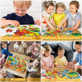 Jigsaw Puzzles for Kids Ages 3-5, 4-8, 6-8 Boys Girls - 60 Piece Construction Site - Large Piece Children Floor Jigsaw Puzzles - Science Educational Toys for 3 4 5 6 7 8 Years Old OSBOO