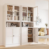 AQY Kitchen Pantry Cabinet,72" White Pantry Storage Cabinet with Adjustable Shelves and Glass Doors,Freestanding Cupboard,Metal Pantry Cabinets with Handle for Living Room Kitchen Assembly Required AQY