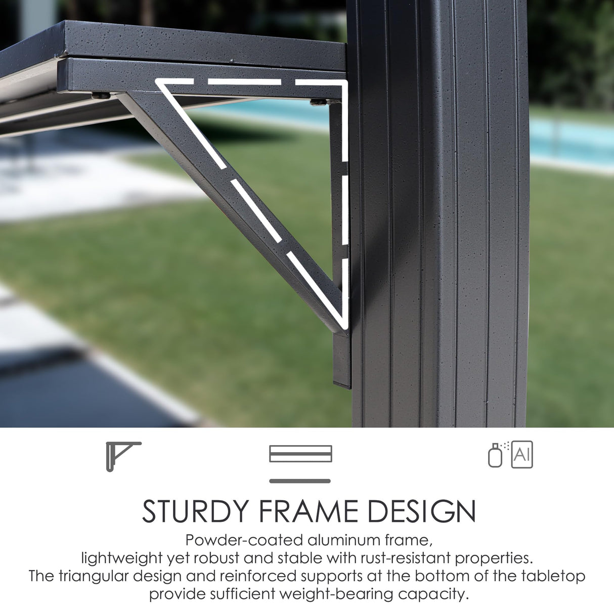 Kozyard 6’ x 8’ BBQ Hardtop Grill Gazebo, Outdoor Barbecue Gazebo with Double Galvanized Metal Roof, Aluminum BBQ Gazebo with 2 Side Shelves for Outdoor Grilling Station (Gray/Hardtop) Kozyard