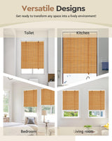 FoundGo 30" W*48" H Bamboo Roller Blinds, Retro Light Filtering Bamboo Curtains for Windows, Doorways FoundGo