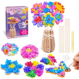 Poke Art Flower Bouquet Craft Kit - DIY Creative Activity Toy with 8 Flowers & 2 Butterflies, Wooden Arts and Crafts for Kids Ages 4 5 6 7 8+, DIY Creative Christmas Gift Kit for Girls Ages 4-12 GFLLFG