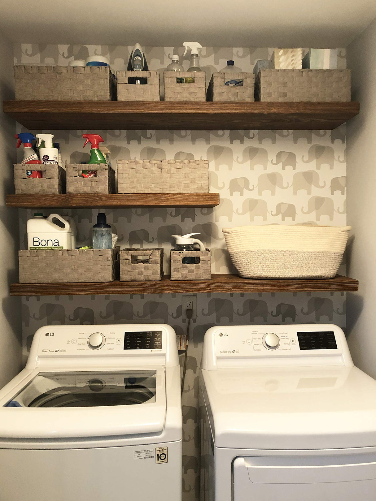 Joel's Antiques - 60 Inch Wooden Floating Shelves for Wall - Made of Natural Wood - Long Heavy Duty Rustic Fireplace Mantel & Book Shelf - Perfect for Living Room - Medium Brown 60x12x2 Inch joelsantiques