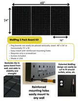 WallPeg 24" x 48" Pegboard Wall Organizer - Kit (PK-312-B) Peg Board Organizer Accessories for Garage pegboard Storage, Tool & Craft Organization with Pegboard. Hooks, and Peg Board Bins WallPeg