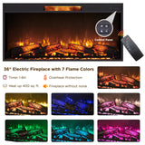 RedLemon Fireplace TV Stand for 80 Inch TV, Mid Century Modern Entertainment Center with 36" Electric Fireplace & Led Lights, Wood Media Console w/Slatted Sliding Doors for Living Room, Natural Oak RedLemon