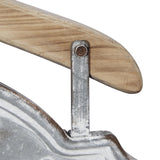 Deco 79 Metal Sign Home Wall Decor Laundry Room Wall Sculpture with Brown Wood Hanger, Wall Art 22" x 1" x 22", Gray Deco 79