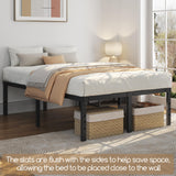 Yaheetech 18 Inch Full Bed Frames Heavy Duty Metal Platform Bed with Under Bed Storage, No Box Spring Needed, Easy Assembly, Sturdy Steel Slat Support, Black Yaheetech