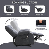 Massage Recliner Chair for Adults with Lumbar Heating Rocker Recliners with 2 Cup Holders and USB Charge Port for Living Room KWKSV